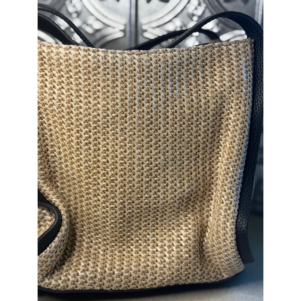 American Leather Co. Auburn Novelty Convertible Crossbody Cool Lagoon Raffia OS - Picture 4 of 9